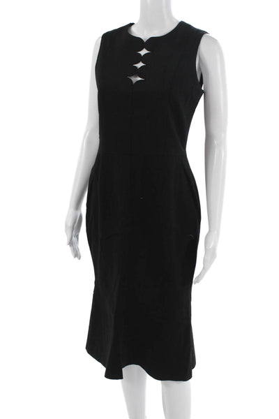 Akris Punto Women Sheath Dress Black Hook Eye Sleeveless Size 6