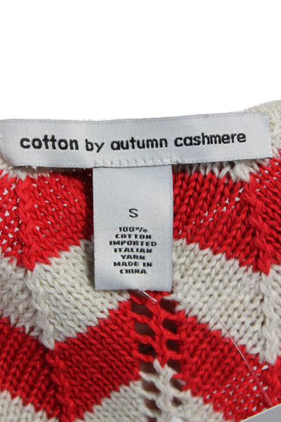 Cotton By Autumn Cashmere Women Red Geometric V Neck Camisole Button Up Size S