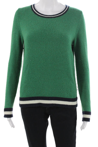 Jumper Unisex Pullover Cashmere Green Crewneck Long Sleeve Size 1