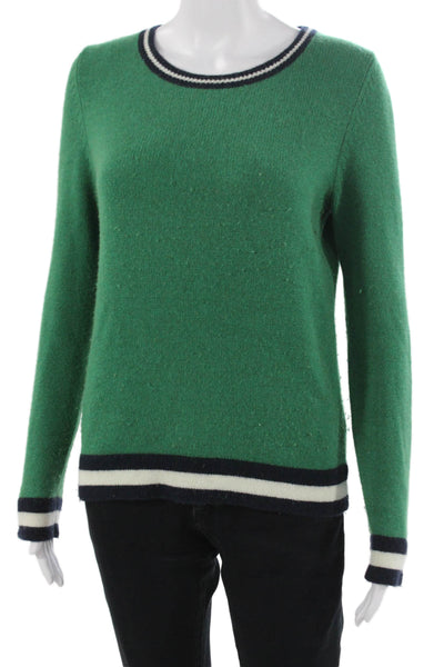 Jumper Unisex Pullover Cashmere Green Crewneck Long Sleeve Size 1