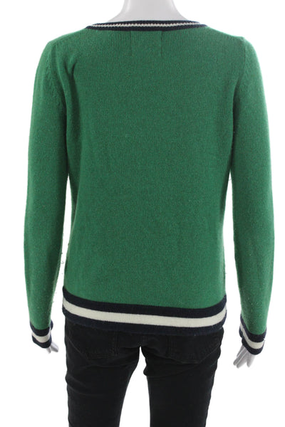 Jumper Unisex Pullover Cashmere Green Crewneck Long Sleeve Size 1