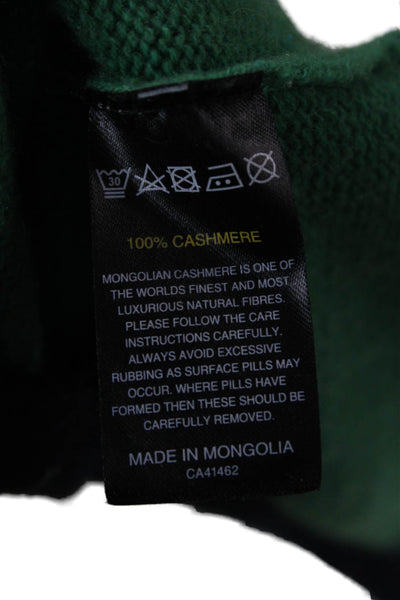 Jumper Unisex Pullover Cashmere Green Crewneck Long Sleeve Size 1