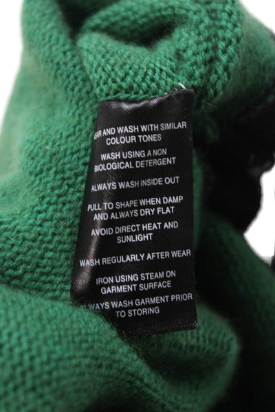 Jumper Unisex Pullover Cashmere Green Crewneck Long Sleeve Size 1