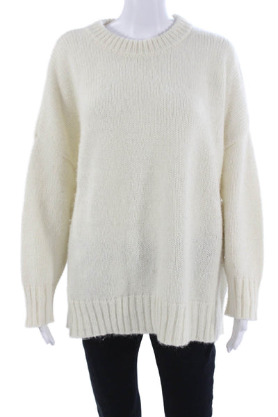 Jenni Kayne Unisex Pullover Sweater White Baby Alpaca Long Sleeve Size L