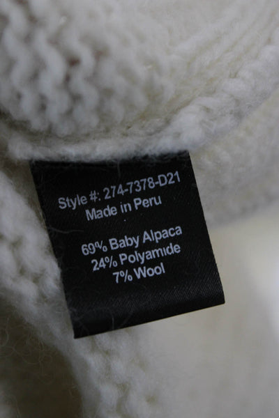 Jenni Kayne Unisex Pullover Sweater White Baby Alpaca Long Sleeve Size L