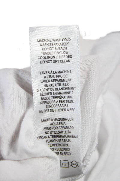 Frame Women Sleeveless Cropped T-Shirt White Pima Cotton Crew Neck Size M