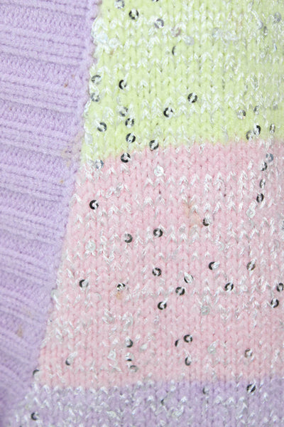 Olivia Rubin Unisex Pink Striped V-Neck Button Cardigan Long Sleeve Size S