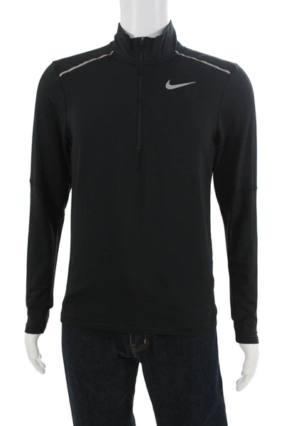 Nike Mens Stand-Up Mock Neck Zip Hoodie Black Size S