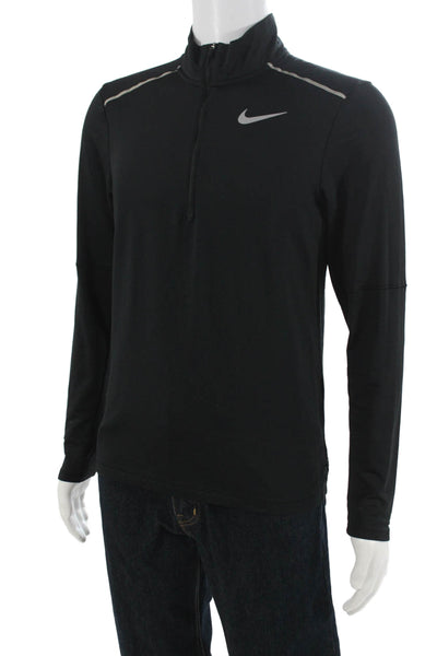 Nike Mens Stand-Up Mock Neck Zip Hoodie Black Size S