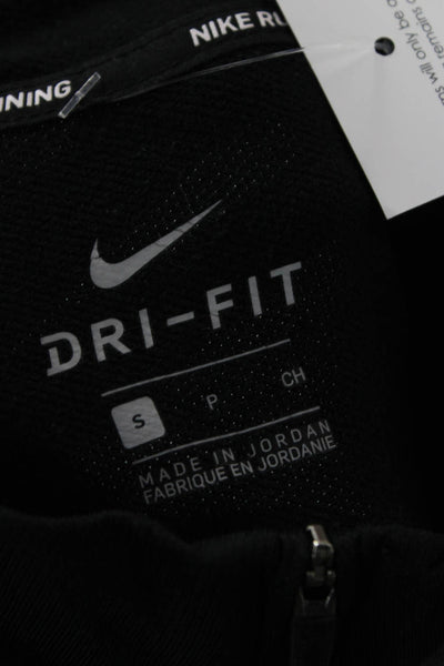 Nike Mens Stand-Up Mock Neck Zip Hoodie Black Size S