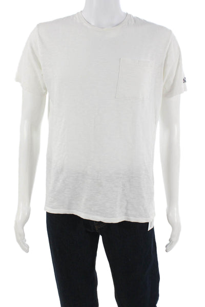MC2 Saint Barth Mens White Cotton Crew Neck Short Sleeve T-Shirt Beach Size M