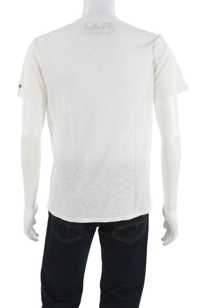 MC2 Saint Barth Mens White Cotton Crew Neck Short Sleeve T-Shirt Beach Size M