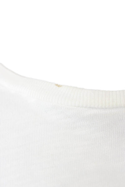 MC2 Saint Barth Mens White Cotton Crew Neck Short Sleeve T-Shirt Beach Size M