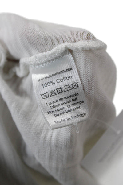 MC2 Saint Barth Mens White Cotton Crew Neck Short Sleeve T-Shirt Beach Size M