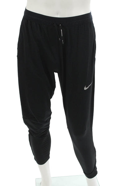 Nike Mens Black Jogger Pants Drawstring Polyester Spandex Size S