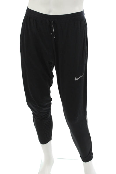 Nike Mens Black Jogger Pants Drawstring Polyester Spandex Size S