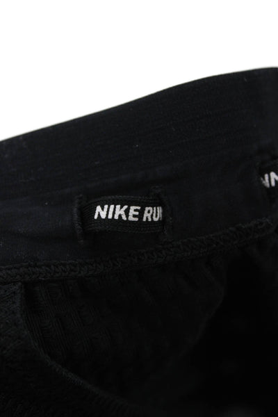 Nike Mens Black Jogger Pants Drawstring Polyester Spandex Size S