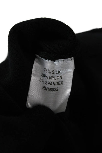 Max Studio Unisex Pullover Sweater Black Mock Neck Zip Long Sleeve Size L
