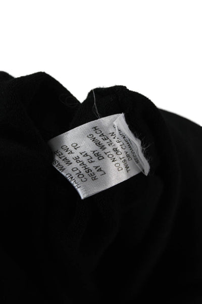 Max Studio Unisex Pullover Sweater Black Mock Neck Zip Long Sleeve Size L