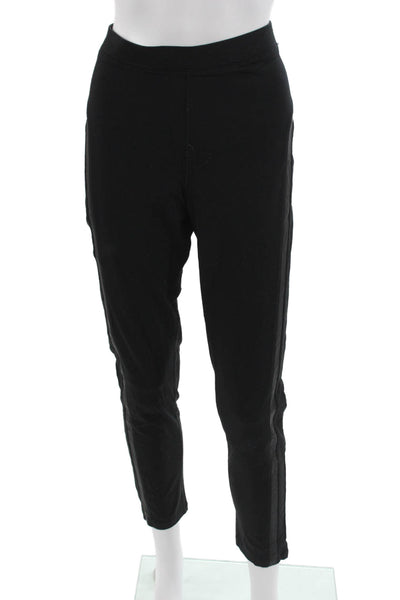 Calvin Klein Women Ankle Cropped Pants Black Nylon Spandex Size L