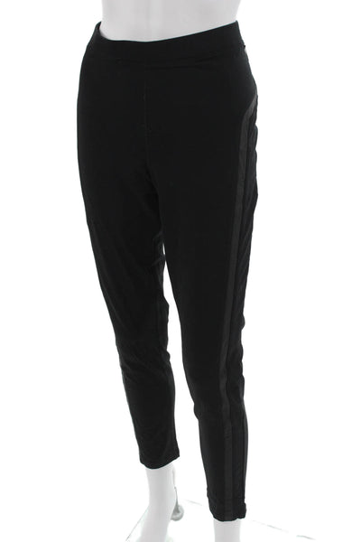 Calvin Klein Women Ankle Cropped Pants Black Nylon Spandex Size L