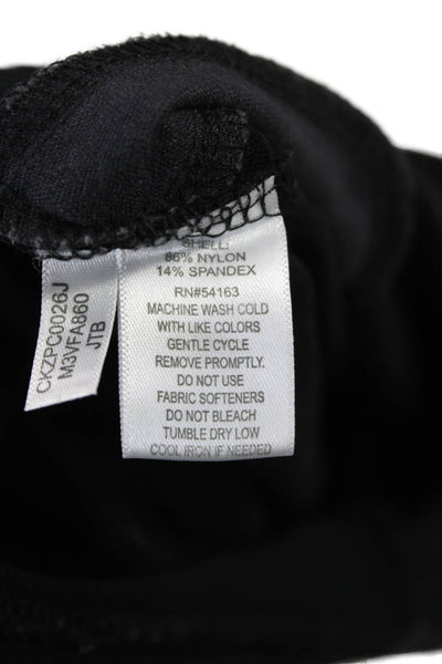 Calvin Klein Women Ankle Cropped Pants Black Nylon Spandex Size L