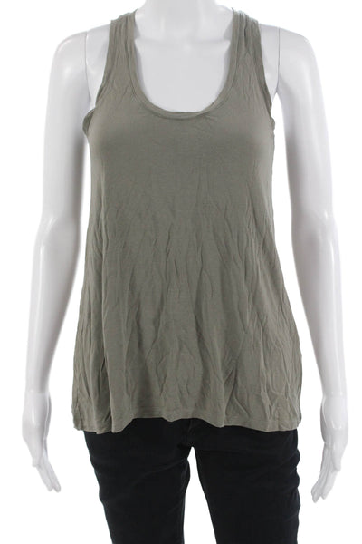 Vince Womens Basic Tank Sleeveless Army Green MicroModal Size S