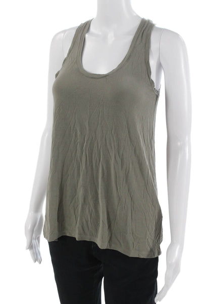 Vince Womens Basic Tank Sleeveless Army Green MicroModal Size S