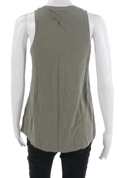 Vince Womens Basic Tank Sleeveless Army Green MicroModal Size S