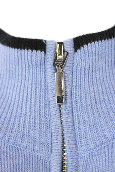 WISPR Unisex Striped Black Mock Neck Zip Pullover Sweater Long Sleeve Size S
