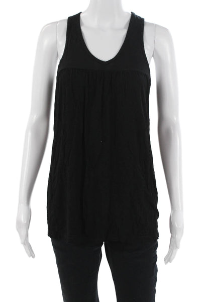 Vince Women Tunic Sleeveless V Neck Black Viscose Size M