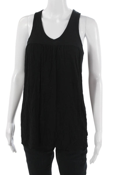 Vince Women Tunic Sleeveless V Neck Black Viscose Size M