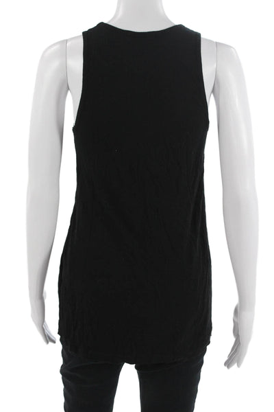 Vince Women Tunic Sleeveless V Neck Black Viscose Size M
