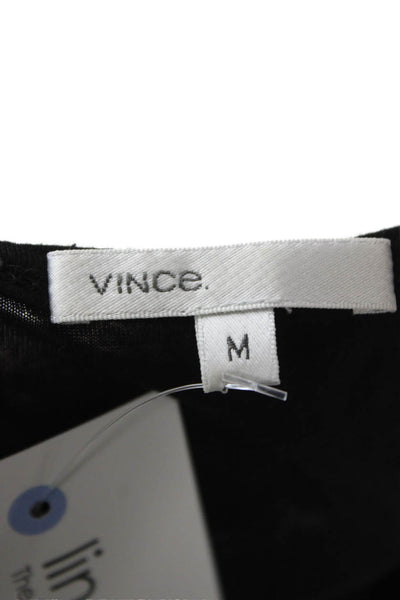Vince Women Tunic Sleeveless V Neck Black Viscose Size M
