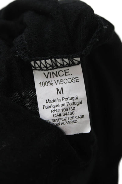 Vince Women Tunic Sleeveless V Neck Black Viscose Size M
