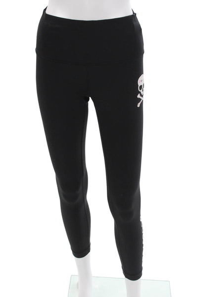 Lululemon x SoulCycle Women Ankle Leggings Black Skull Graphic Size 6