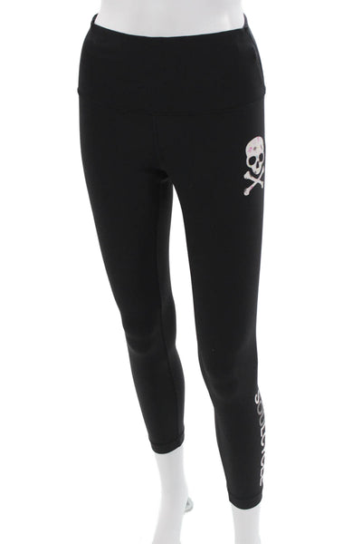 Lululemon x SoulCycle Women Ankle Leggings Black Skull Graphic Size 6