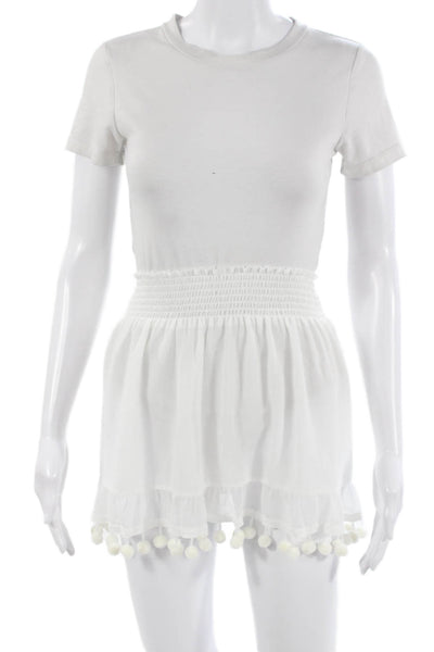 Ramy Brook Women Romper White Polyester Short Sleeve Size M