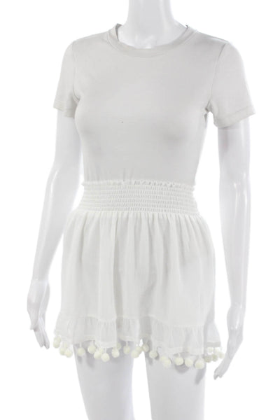 Ramy Brook Women Romper White Polyester Short Sleeve Size M
