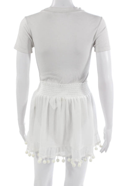 Ramy Brook Women Romper White Polyester Short Sleeve Size M