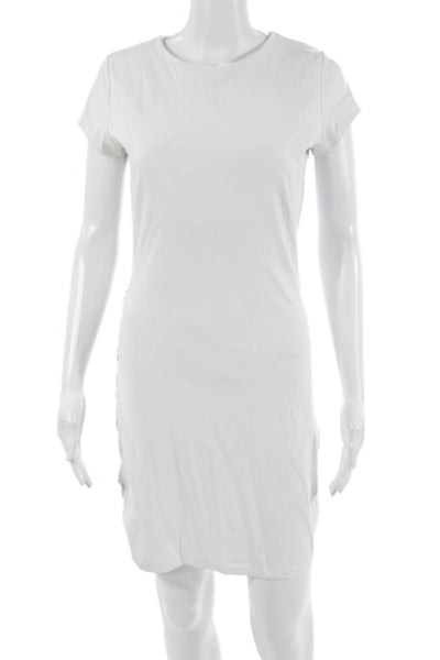 Susana Monaco Womens T-Shirt Dress White Short Sleeve Crew Neck Size L