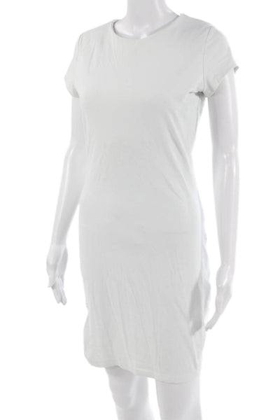 Susana Monaco Womens T-Shirt Dress White Short Sleeve Crew Neck Size L