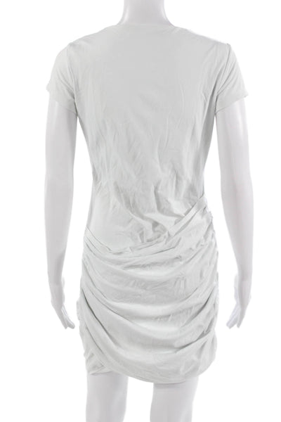 Susana Monaco Womens T-Shirt Dress White Short Sleeve Crew Neck Size L