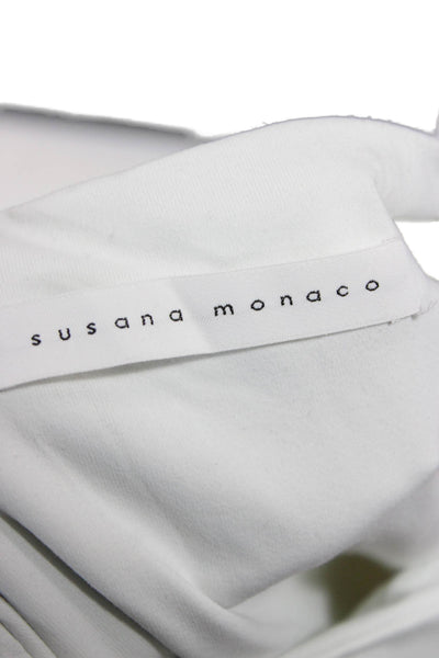 Susana Monaco Womens T-Shirt Dress White Short Sleeve Crew Neck Size L