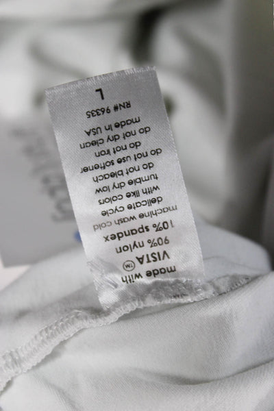 Susana Monaco Womens T-Shirt Dress White Short Sleeve Crew Neck Size L