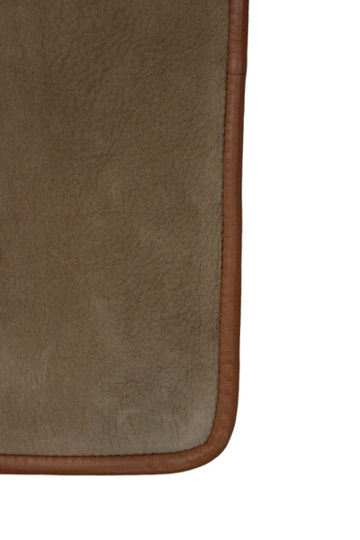 Hermes Womens Shearling Lambskin Wool Skin Scarf Camel Blanc Size 25CMX190CM