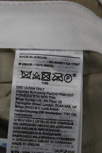 Banana Republic Womens Dress Pants Brown Herringbone 100% Wool Zip Size 10
