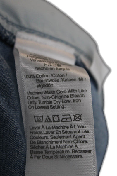 Madewell Unisex Solid Blue Cotton Shorts 90s Style Size M