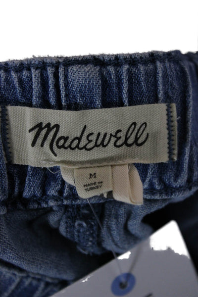 Madewell Unisex Solid Blue Cotton Shorts 90s Style Size M