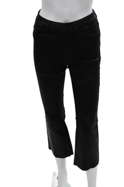 L'Agence Womens Cropped Black High Rise Jeans Cotton Size 23